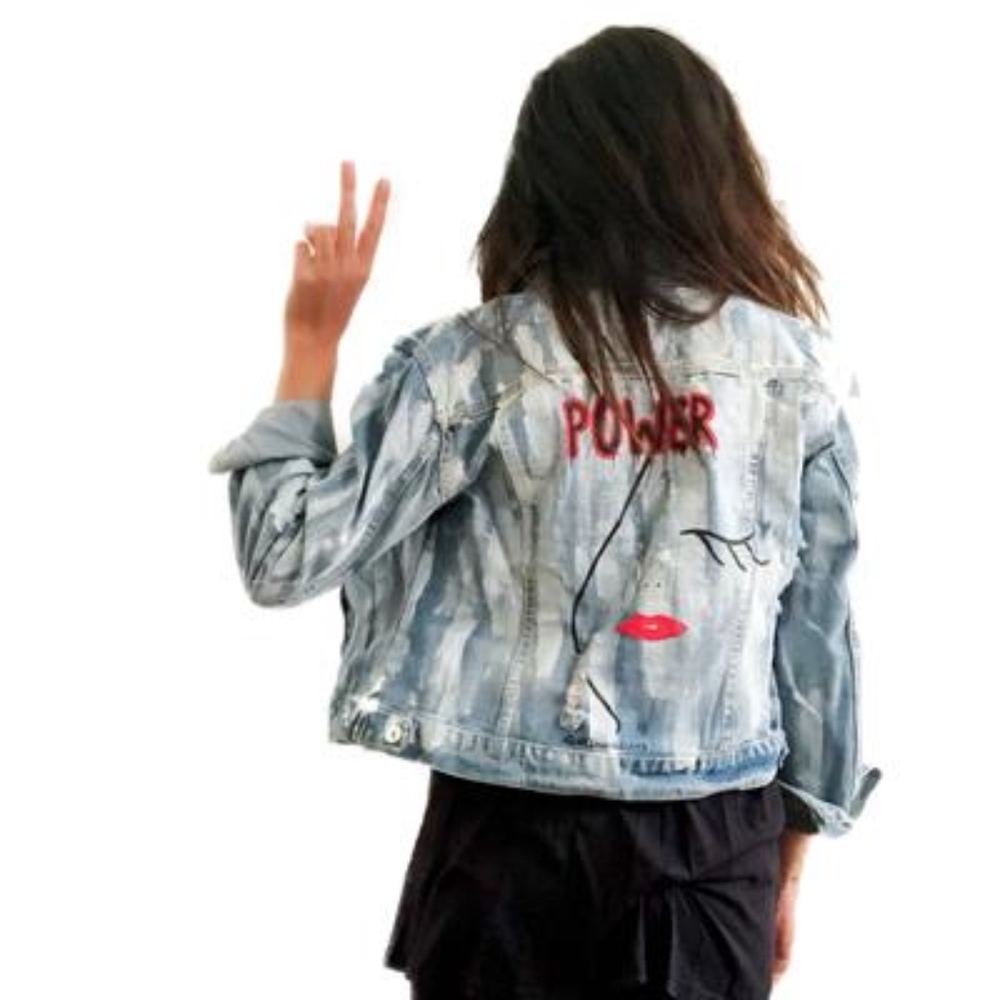 WREN + GLORY 'Powerful' Denim Jacket, Brand NWT!